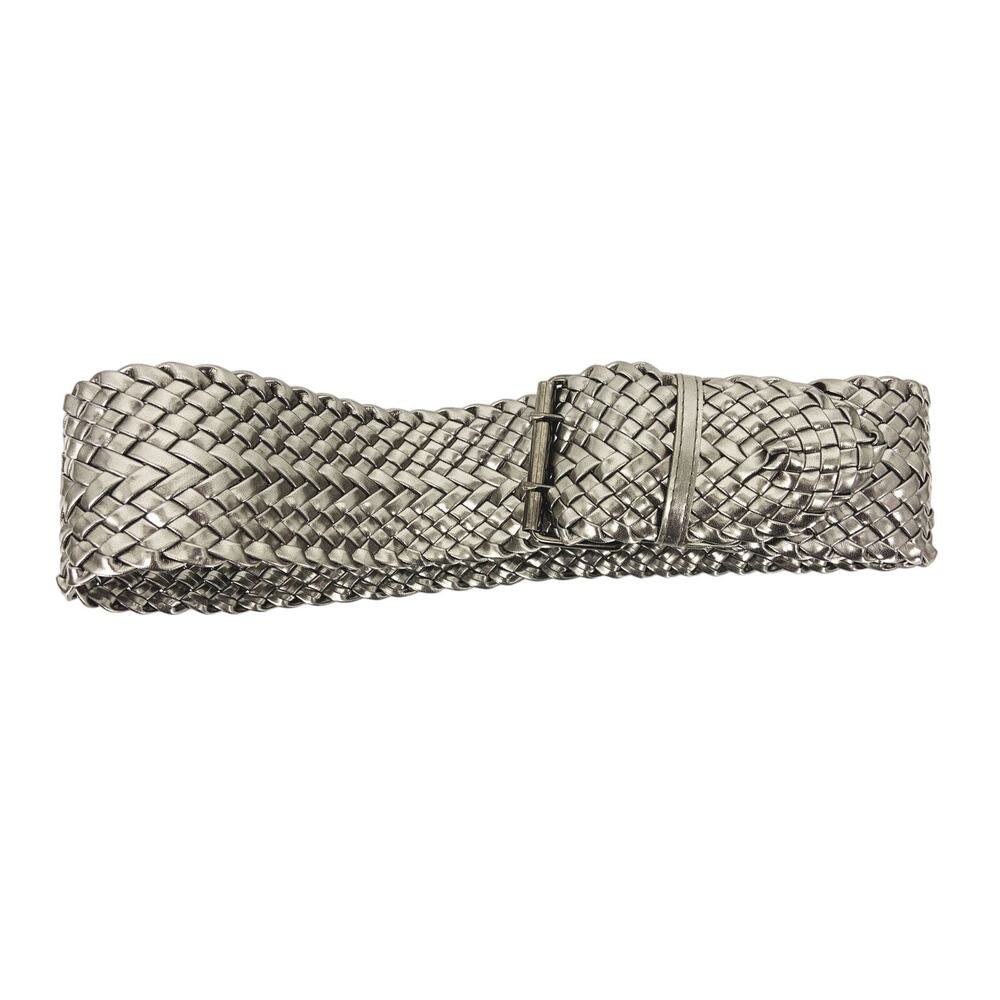 Womens Silver Braided Belt Wide Belt Size M - L